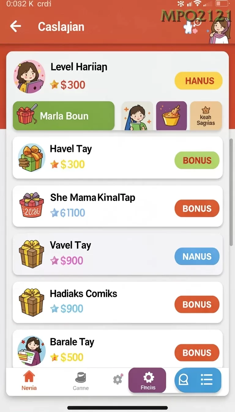 Cuplikan layar VIVATOGEL — menu navigasi