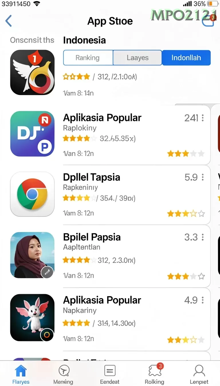 Cuplikan layar OFFERS42 — menu navigasi